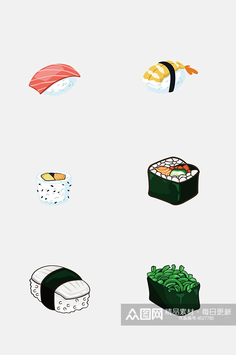 手绘日本寿司免抠素材素材