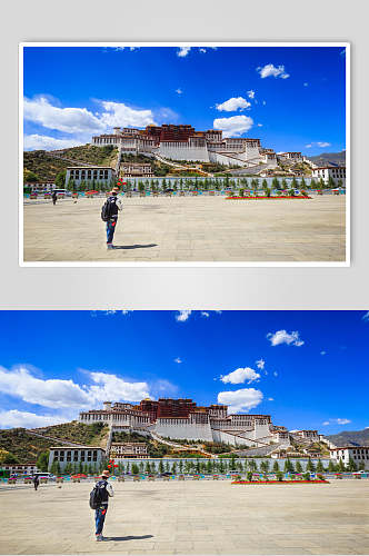 广场人布达拉宫西藏风景图片