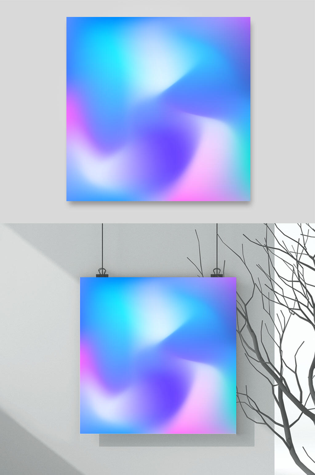 蓝紫色潮流时尚渐变背景矢量素材素材