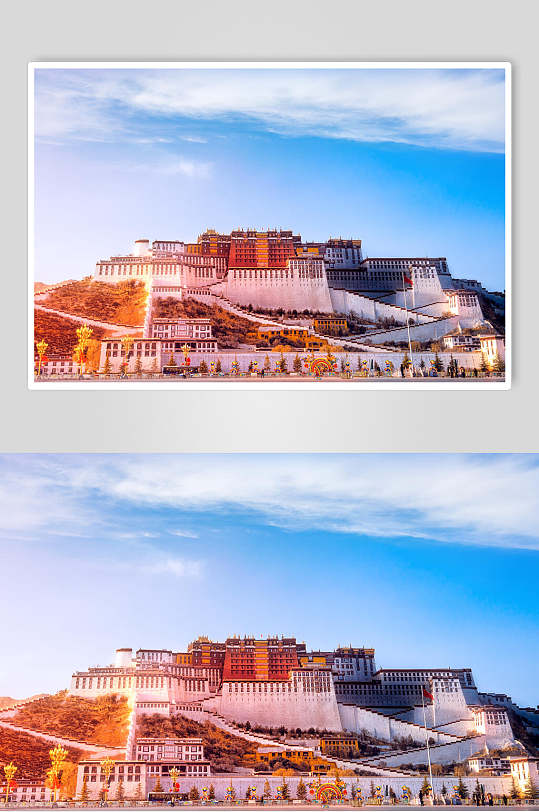 清晨实景布达拉宫西藏风景图片