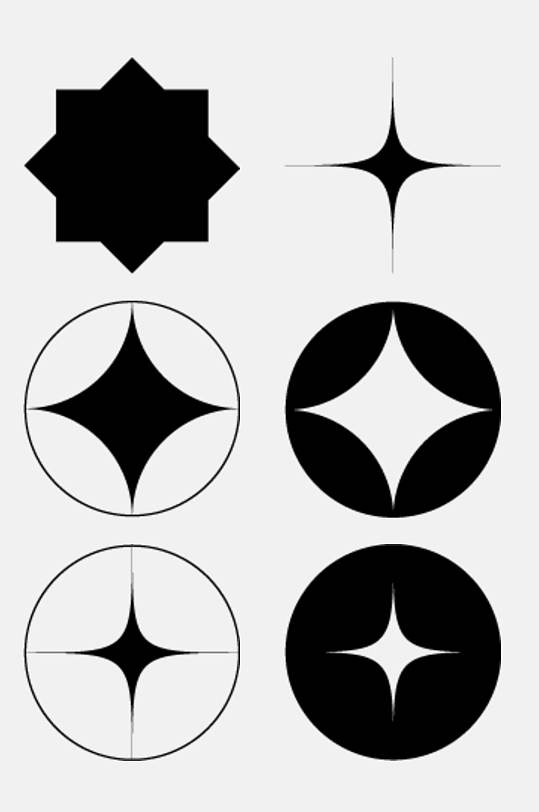 环形黑色艺术符号图形免抠素材