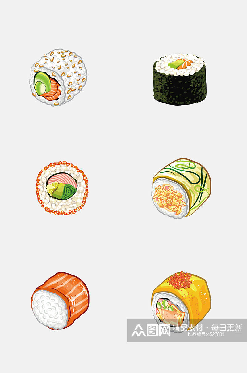 黄色日本寿司免抠素材素材