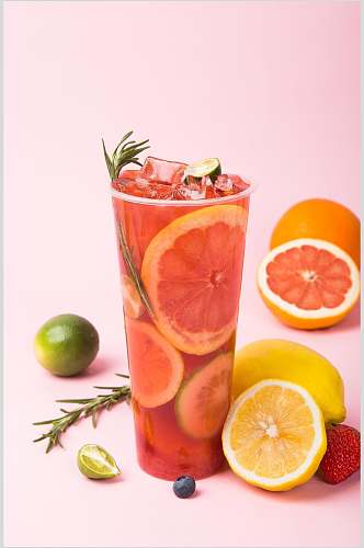 水果茶橙汁竖版文艺背景饮品图片