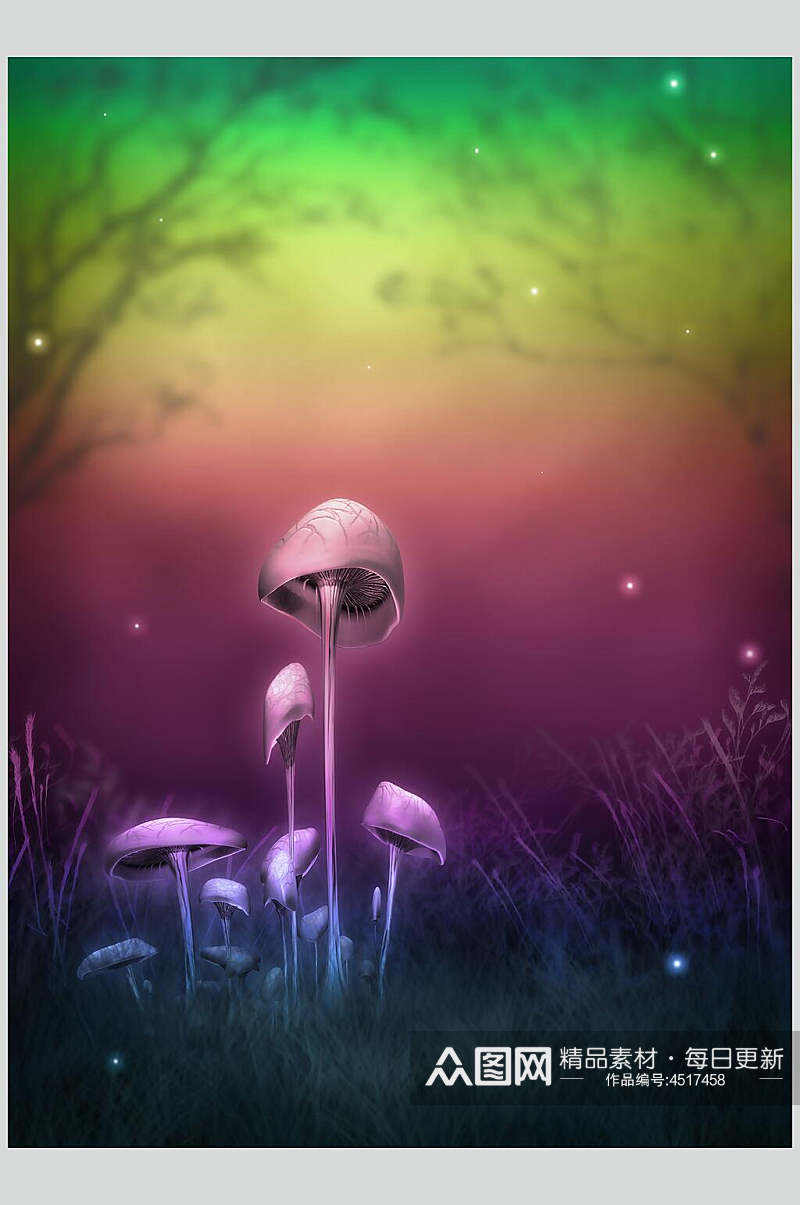 童话风野蘑菇哥特风图片素材
