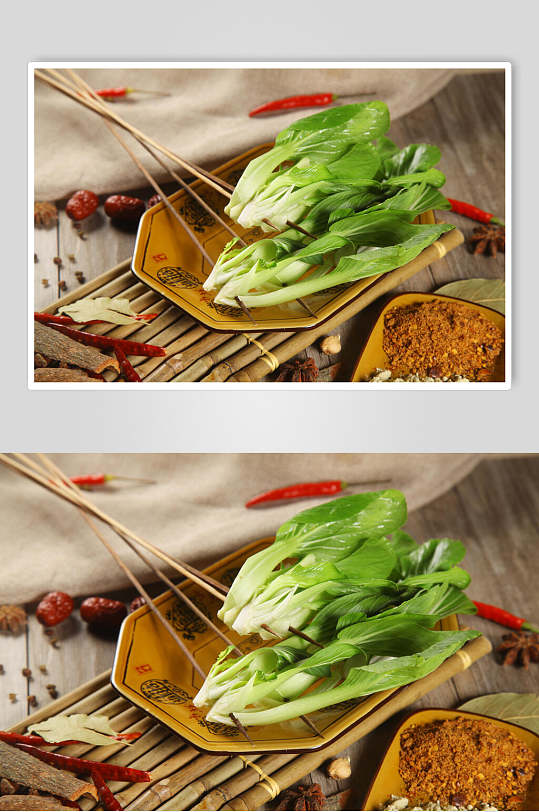 菠菜串串烧烤图片