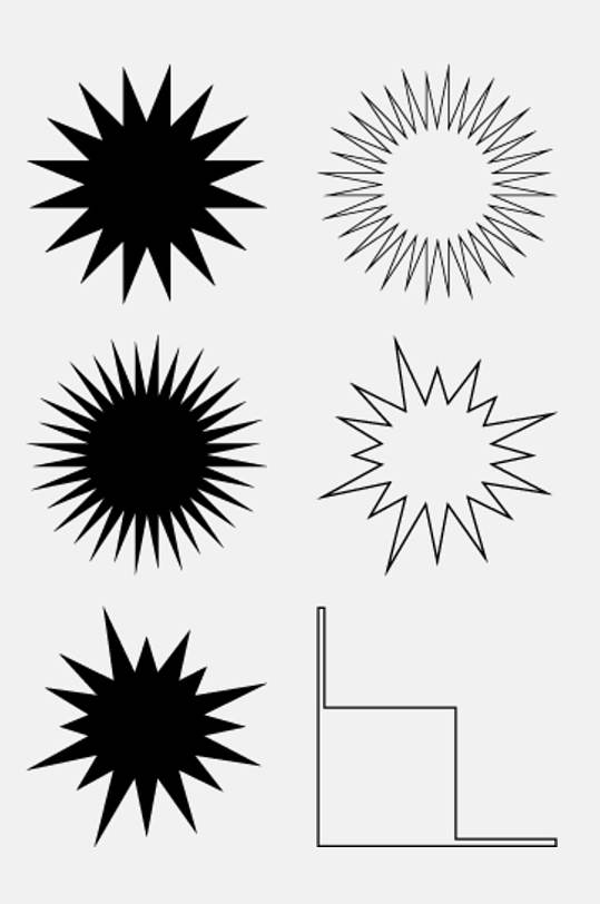 齿轮状黑艺术符号图形免抠素材