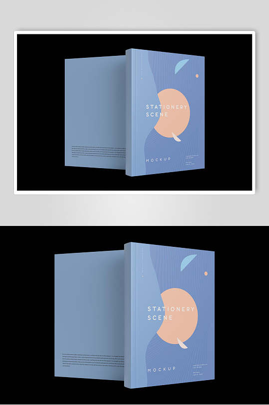 蓝色封面精装书籍样机