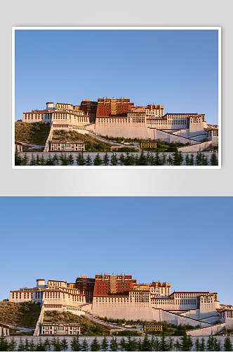 蓝天布达拉宫西藏风景图片