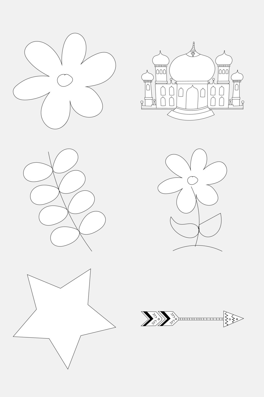 星星黑色弓箭卡通简笔画免抠素材素材