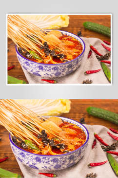 竹签子黄瓜绿色麻辣烫套餐图片