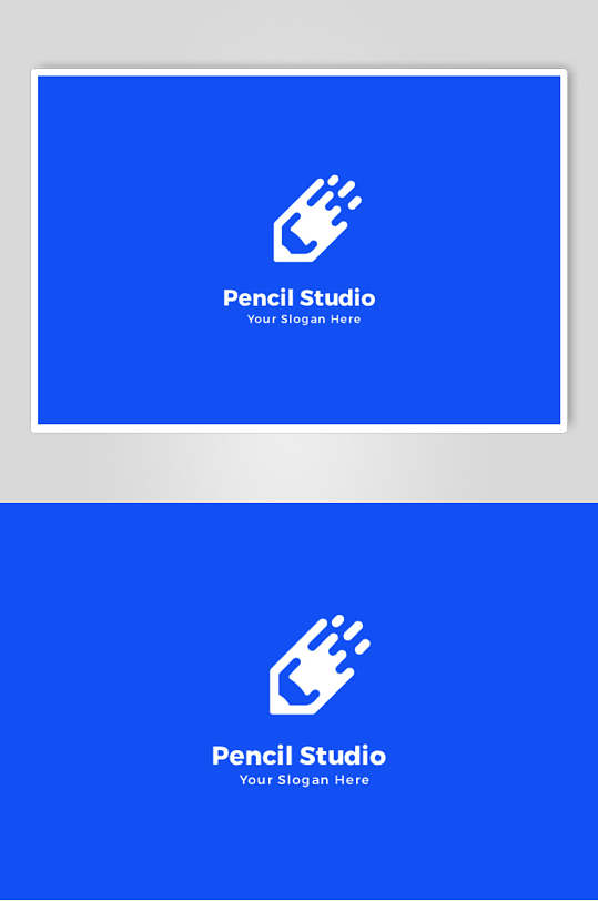 铅笔英文蓝色LOGO设计矢量素材
