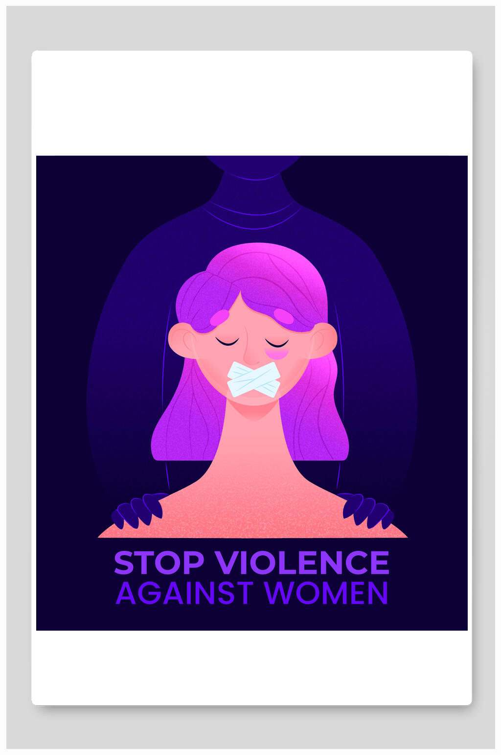 简约英文紫色女性艾滋病矢量插画素材