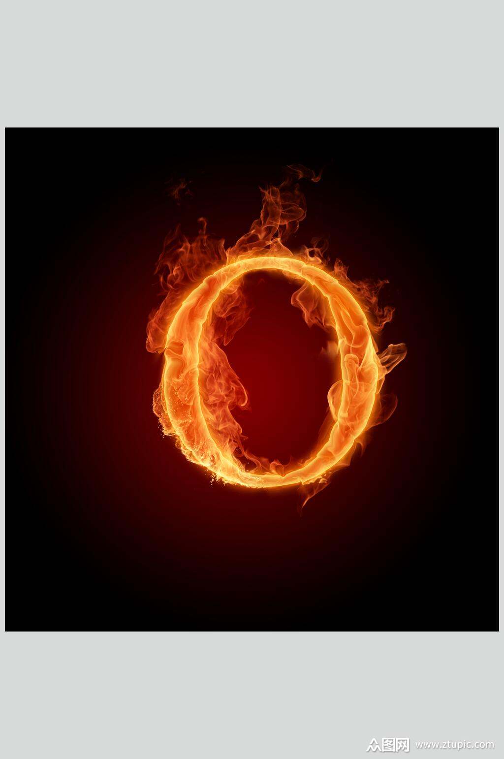 o火焰字母图片素材