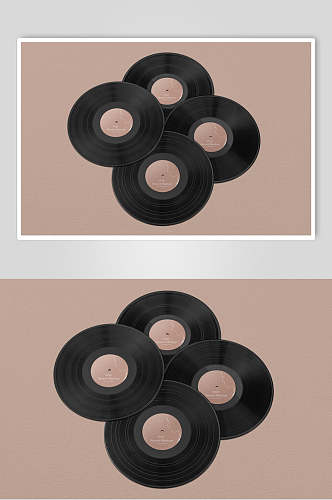 圆形线条黑色光盘胶片贴图样机