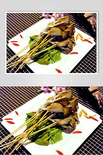 竹签子青菜盘子绿串串烧烤图片