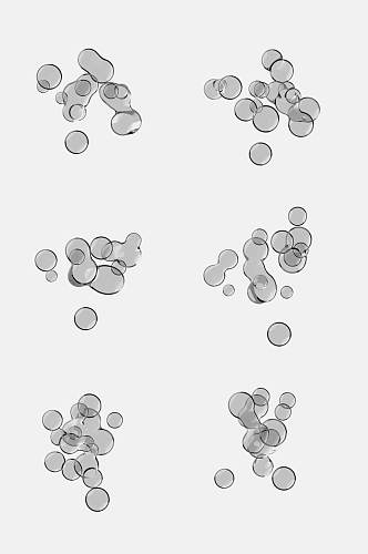 灰白背景透明气泡免抠素材