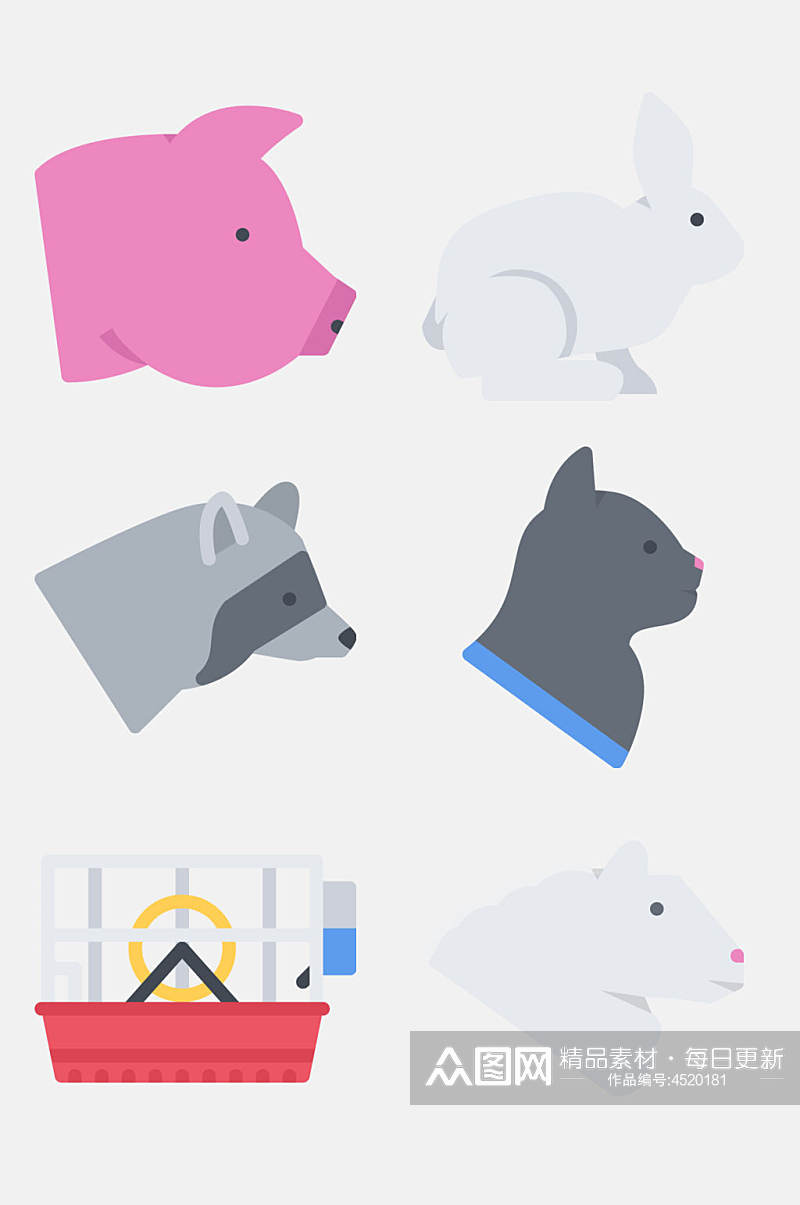 猪卡通动物图标免抠素材素材