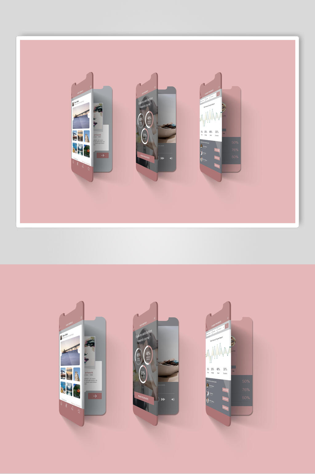 时尚APP界面展示样机素材