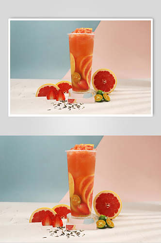 血橙创意饮品清新摆拍摄影图片