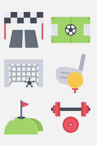 足球卡通运动健身图标免抠素材