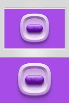 紫色方形韩文简约APP写实图标素材