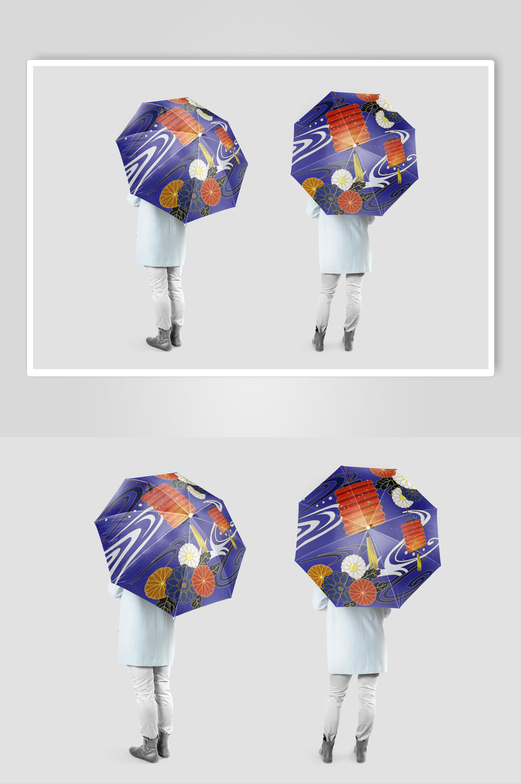 雨伞祥云灯笼品牌VI样机素材