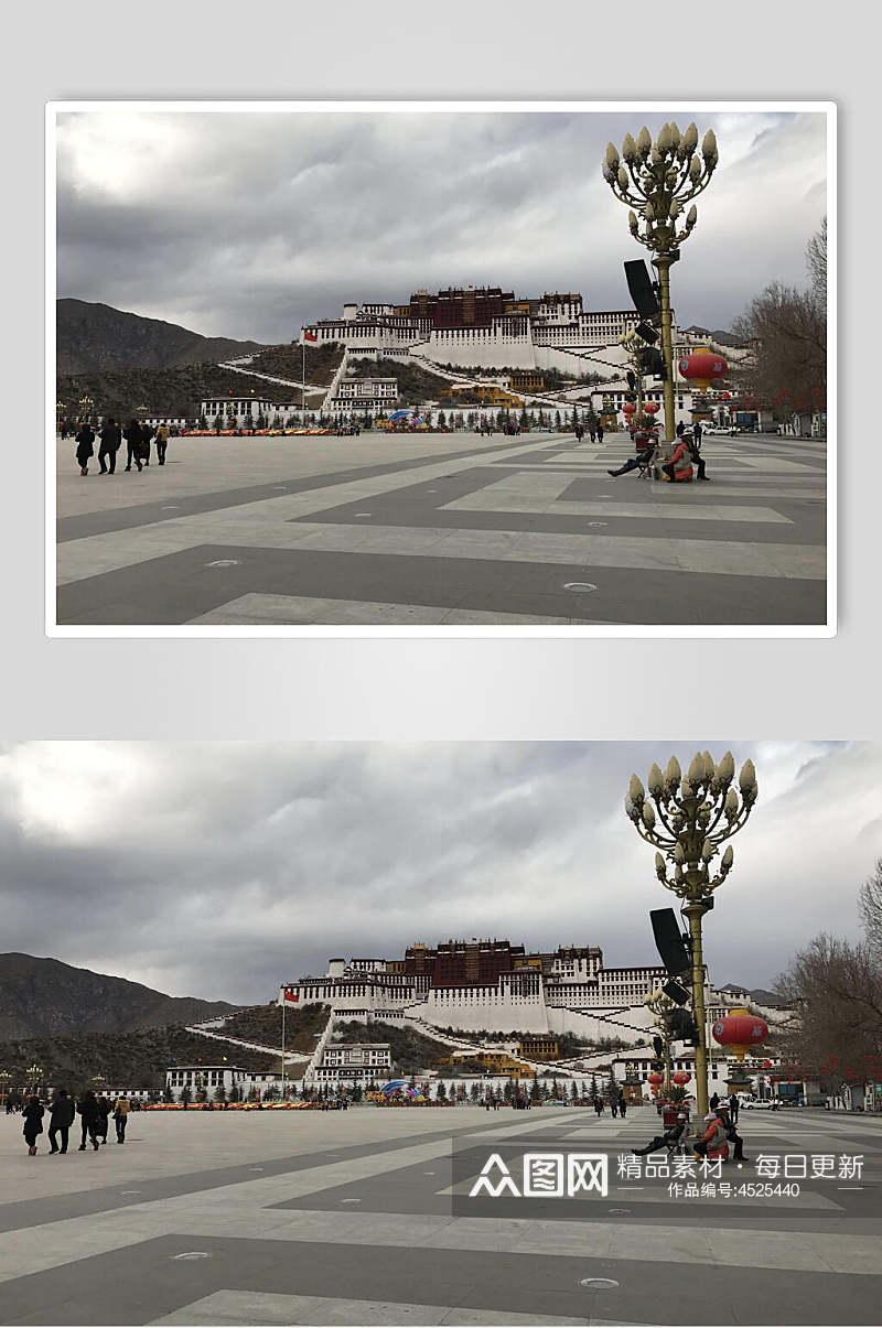 广场布达拉宫西藏风景图片素材