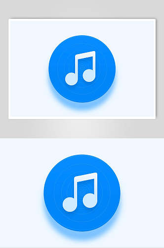 音乐蓝色阴影简约APP写实图标素材