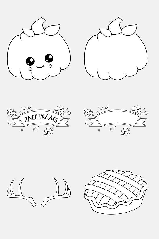 小鹿角肉馅饼儿童简笔画免抠素材