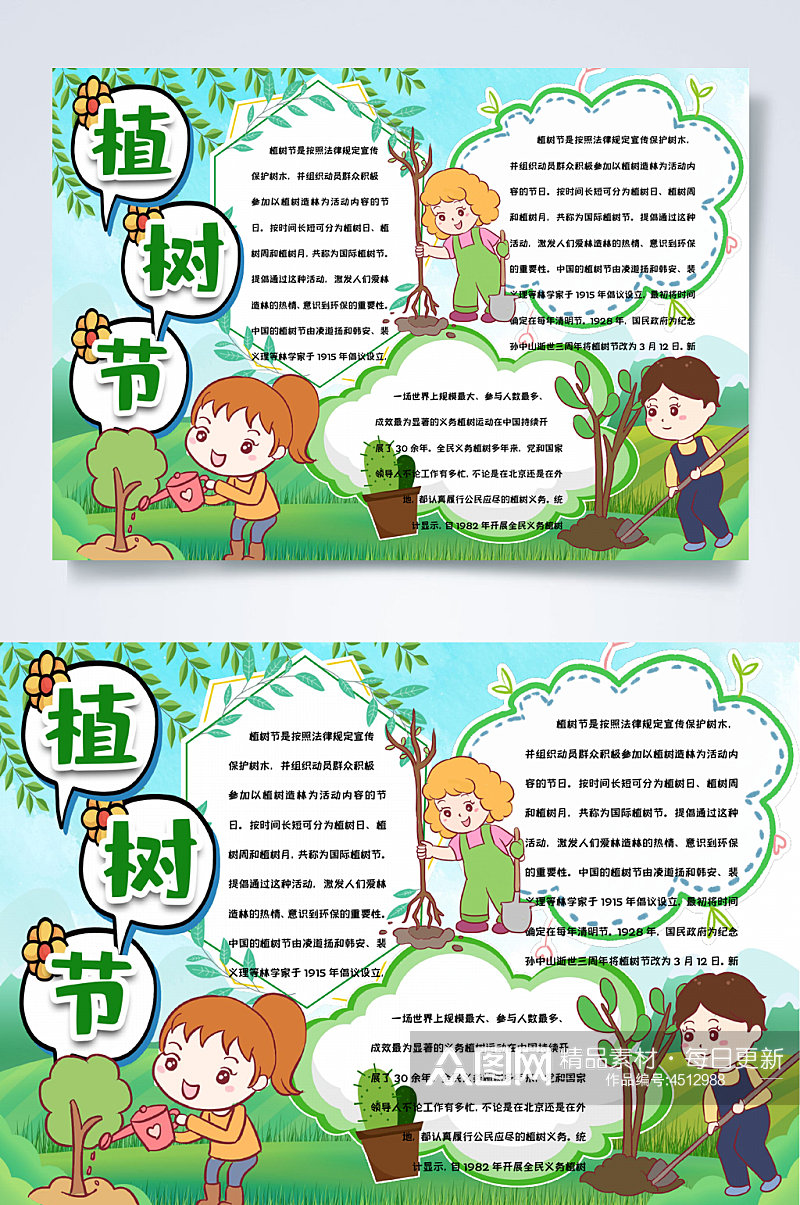 经典植树节小报WORD素材