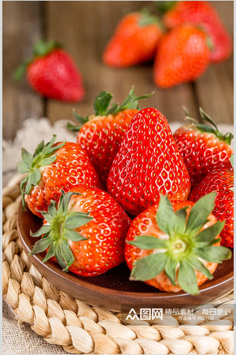精品美味草莓摄影图素材