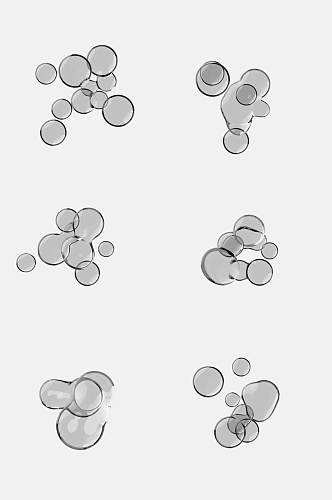 简约大气透明水珠泡泡免抠设计素材