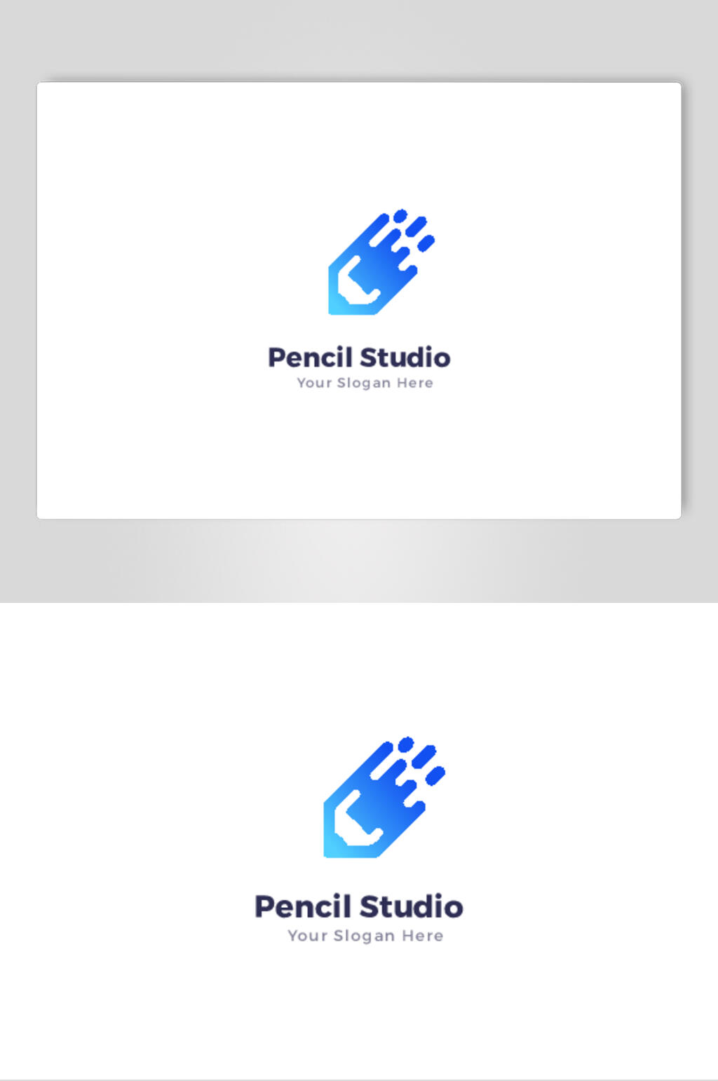 铅笔蓝色唯美LOGO设计矢量素材素材