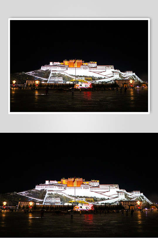 夜景布达拉宫西藏风景图片