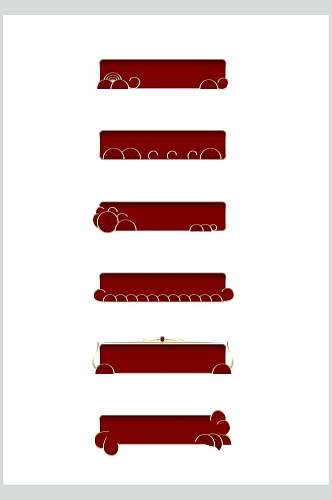 红色简约国潮风装饰边框素材