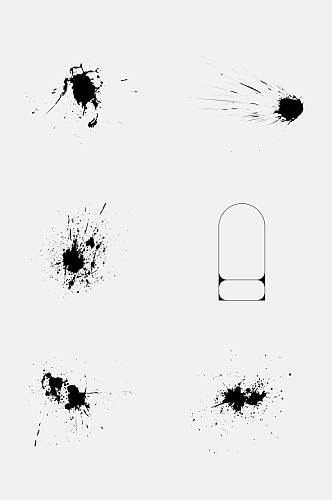 创意黑白几何飞溅图形免抠设计素材