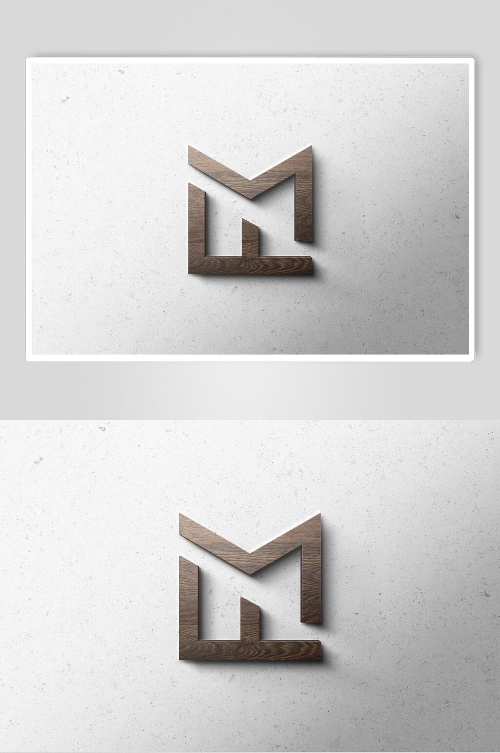 立体符号浅灰色LOGO标志样机素材