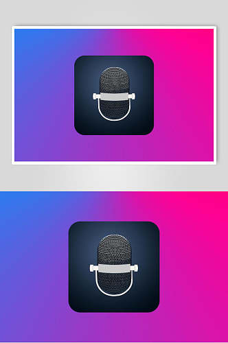 音响蓝红渐变时尚APP写实图标素材