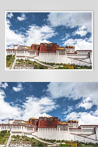 蓝天白云布达拉宫西藏风景图片