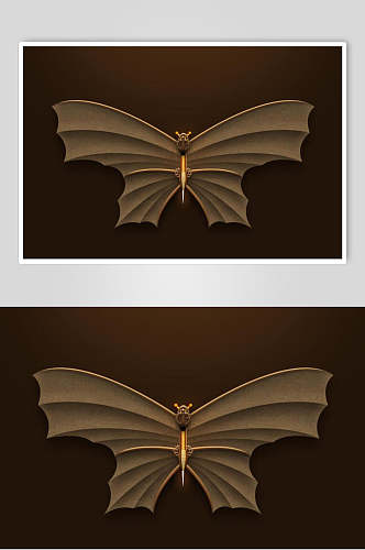 蝙蝠褐色渐变时尚APP写实图标素材