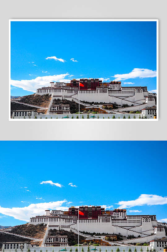 蓝色布达拉宫西藏风景图片