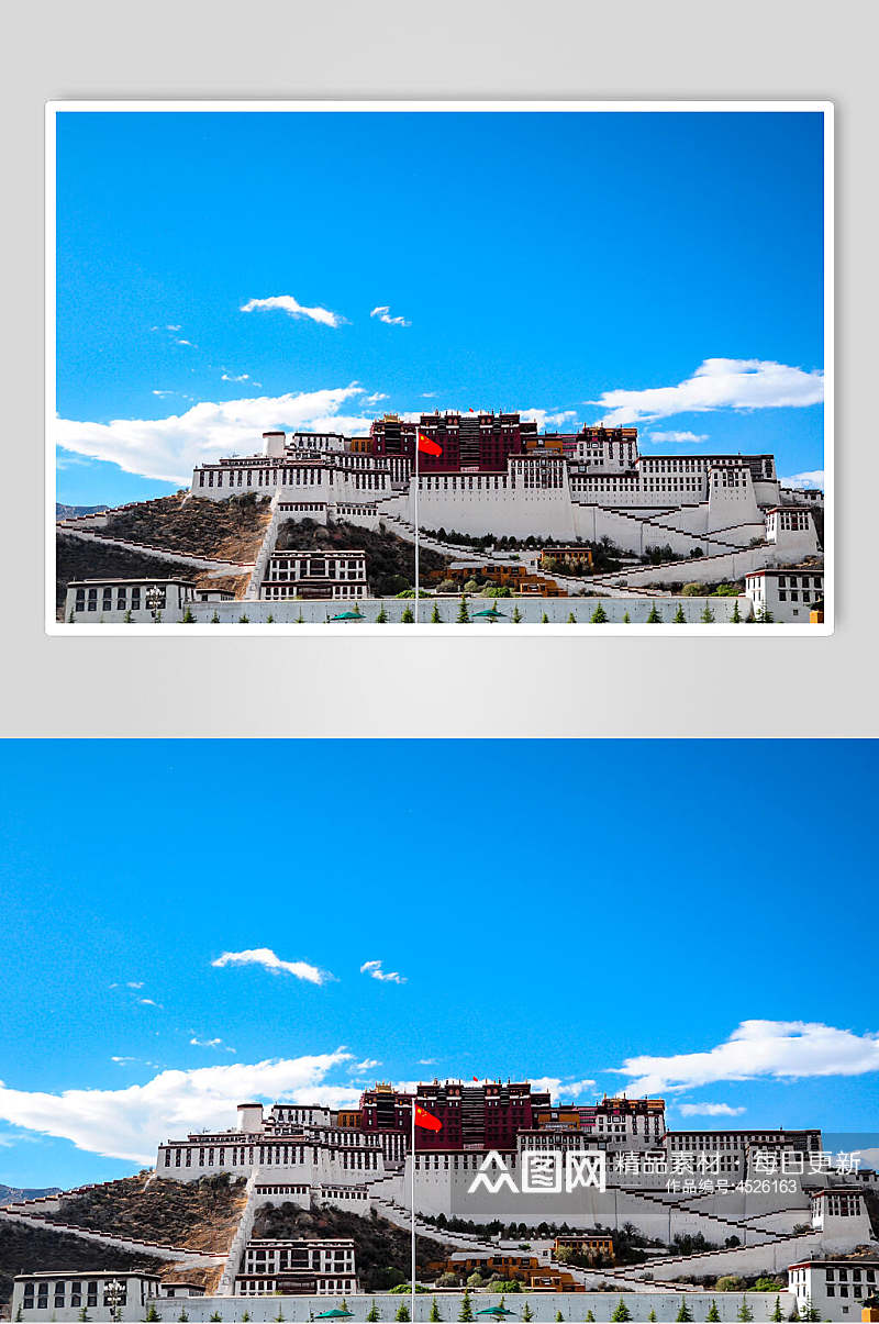 蓝色布达拉宫西藏风景图片素材
