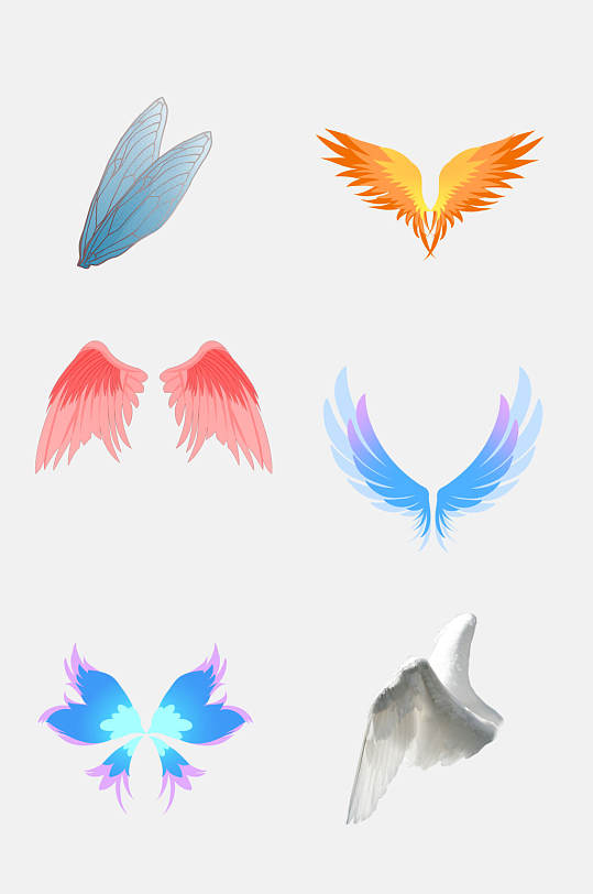 经典羽毛天使翅膀免抠素材