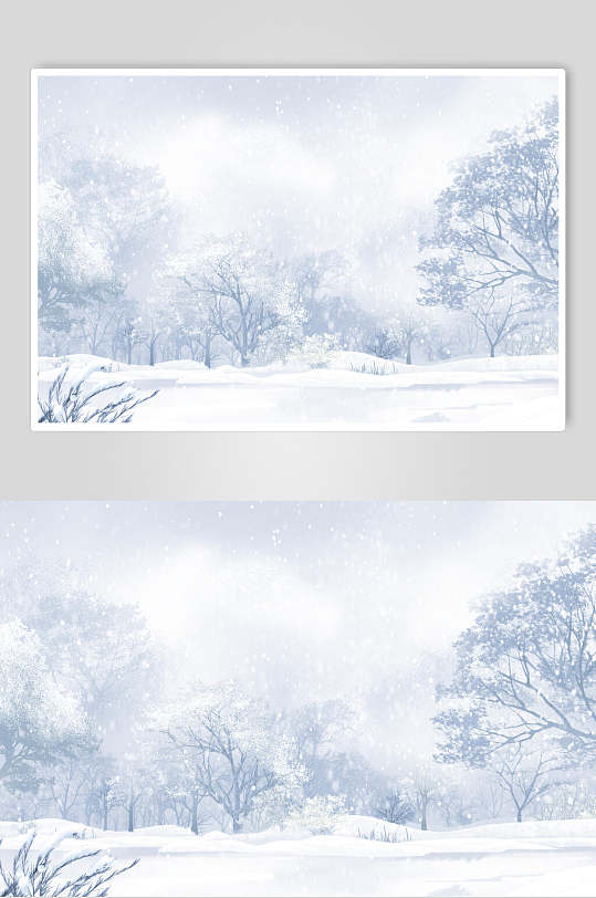 雪地冬季雪景自然风光图片