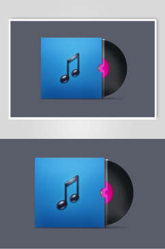 音乐黑蓝简约清新APP写实图标素材