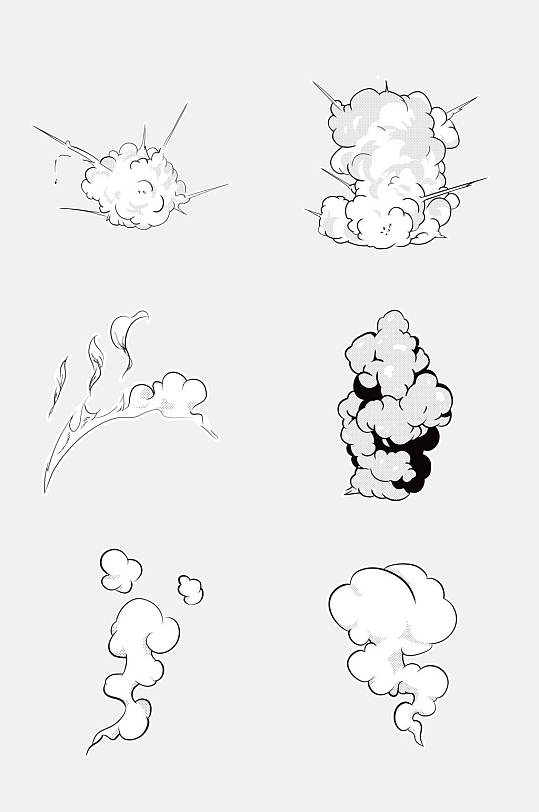 白色的烟雾爆炸图形免抠素材