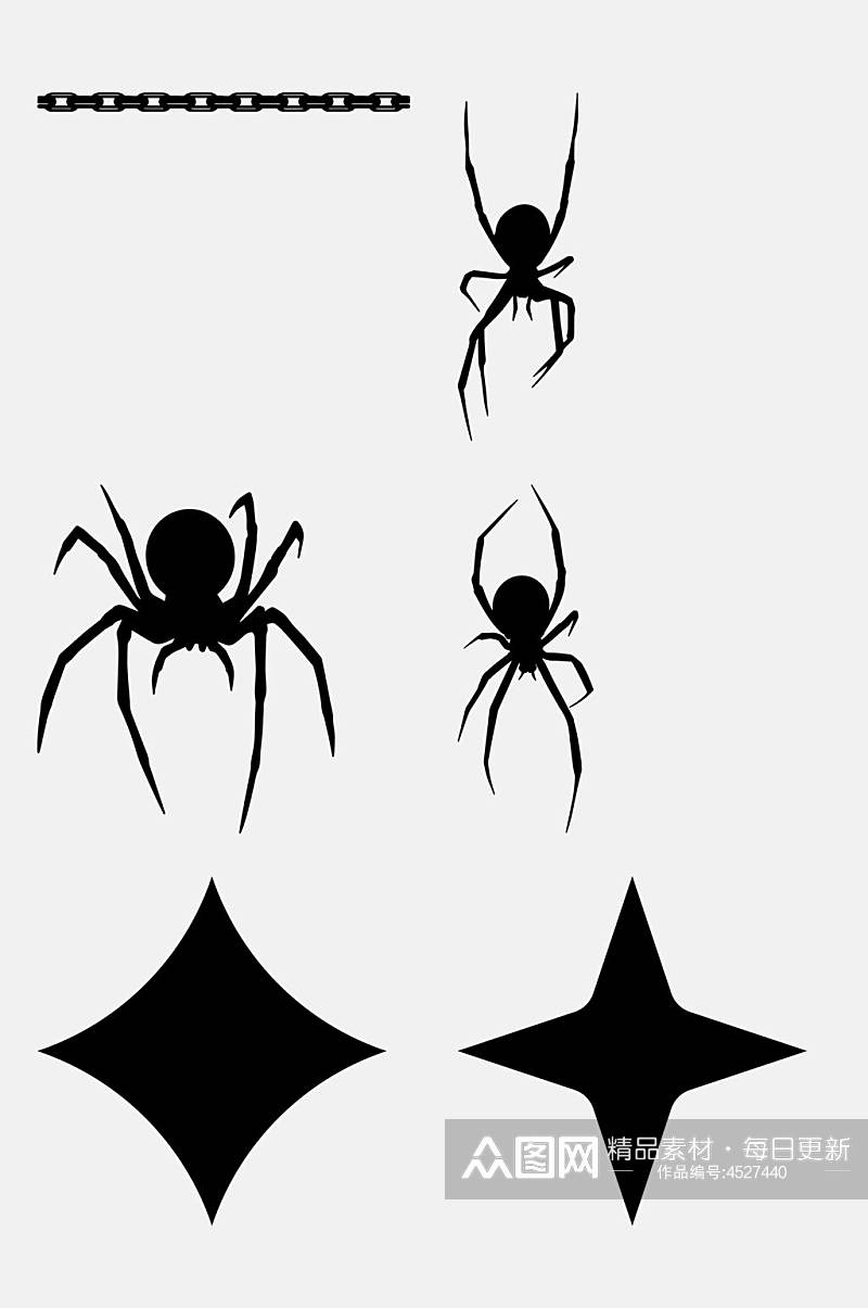 蜘蛛抽象装饰插画免抠素材素材