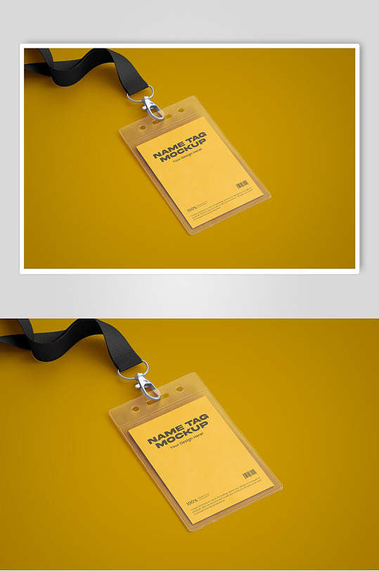 黄色工作证样机图片-黄色工作证样机设计素材-黄色工作证样机模板下载