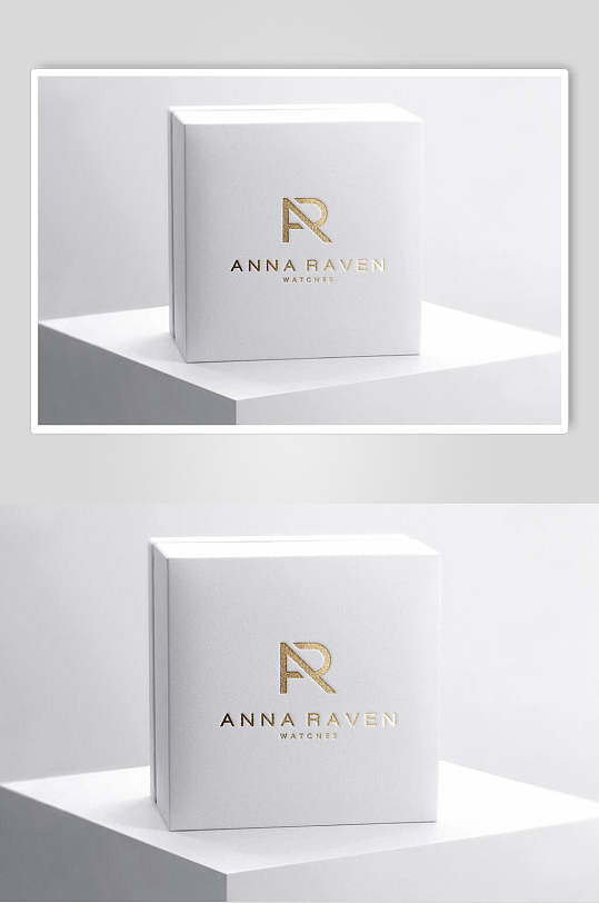 包装盒立体金属logo样机