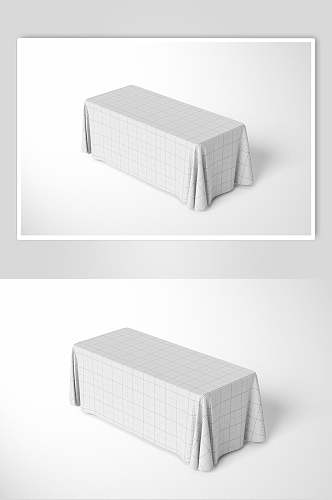 白色方形桌布样机